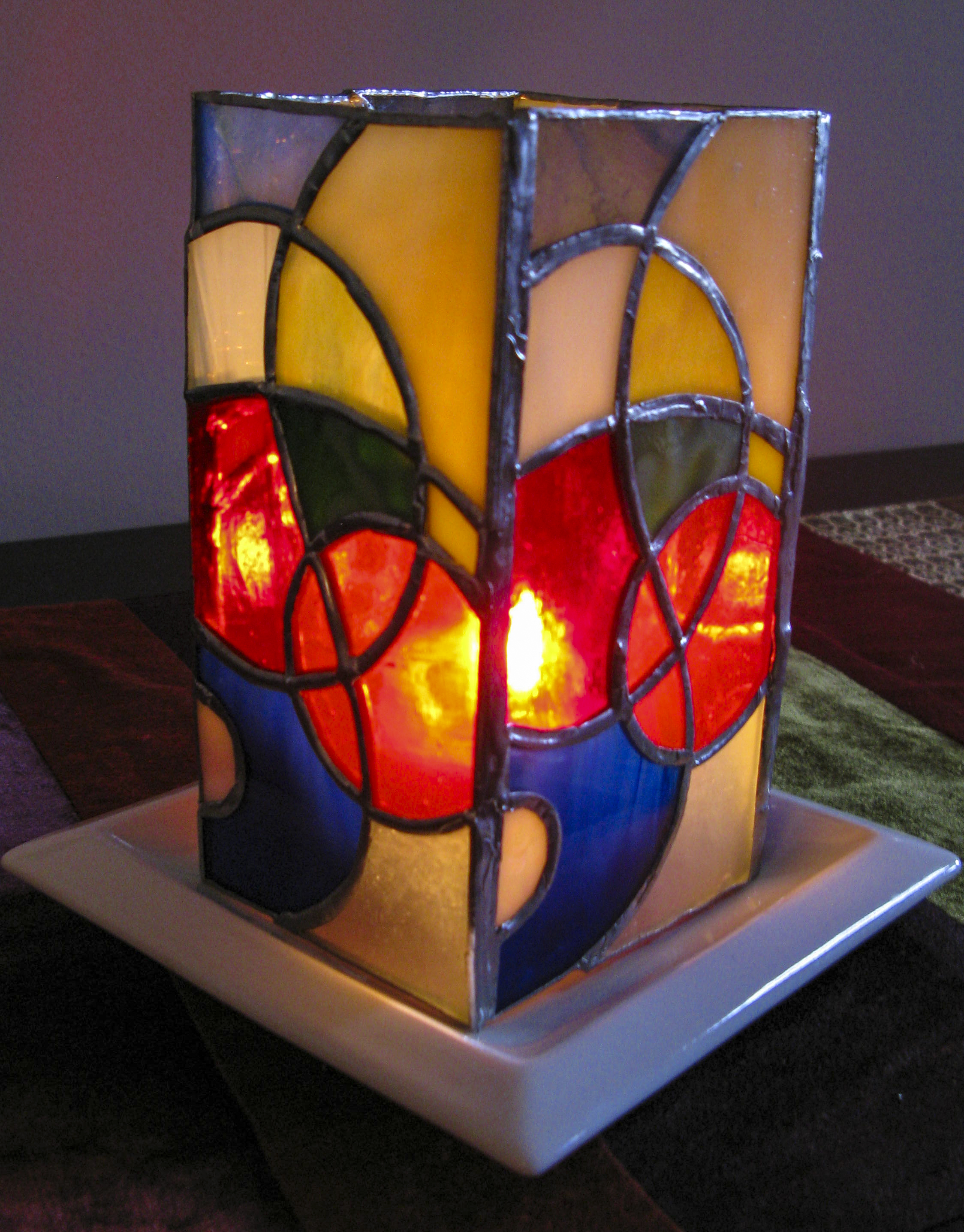 Stained Glass Supplies - books - Box Column Lanterns  Stained glass  candles, Stained glass light, Stained glass candle holders